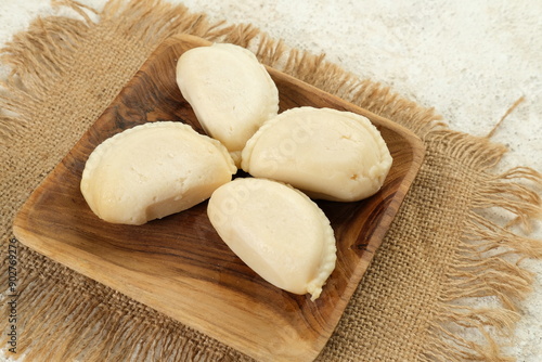 Gemblong Cotot is a typical Central Javanese snack made from cassava with various fillings, e.g.chocolate ,durian etc. photo