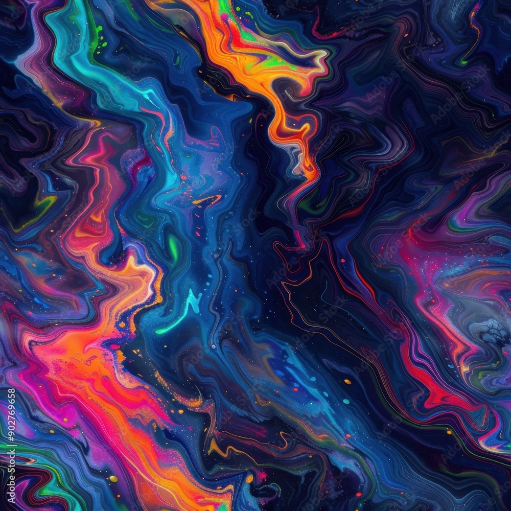 Fototapeta premium Vibrant Cosmic Swirls: Abstract Universe-Inspired Artwork