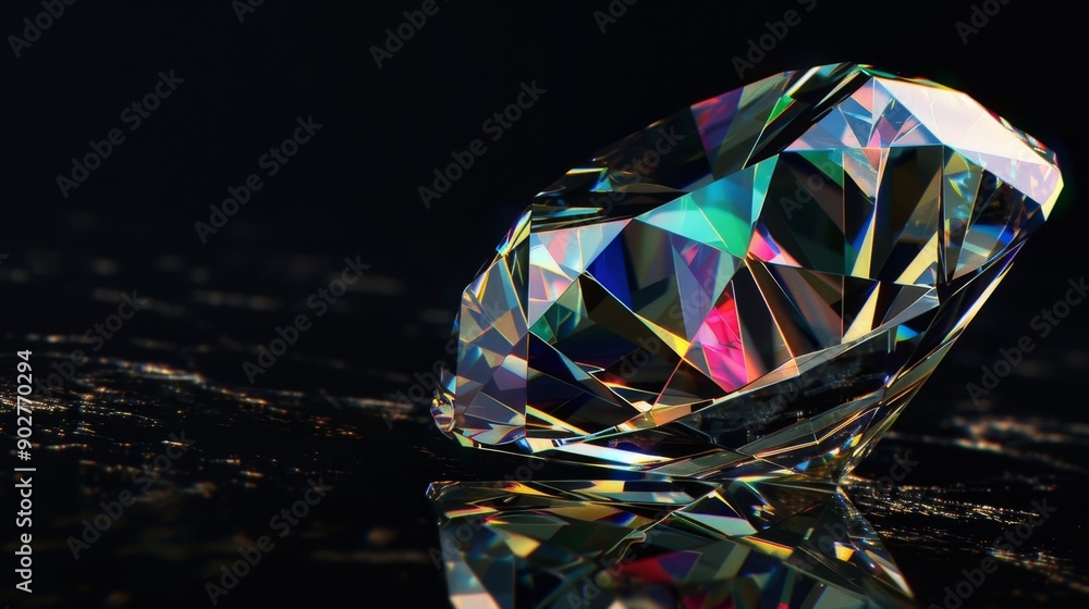 Shiny Diamond on Black Background Shiny Diamond on Black Background