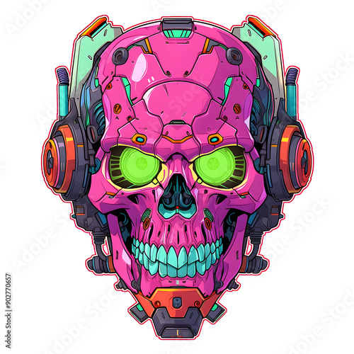 Zombie head mechanical cyborg mecha robot illustration photo