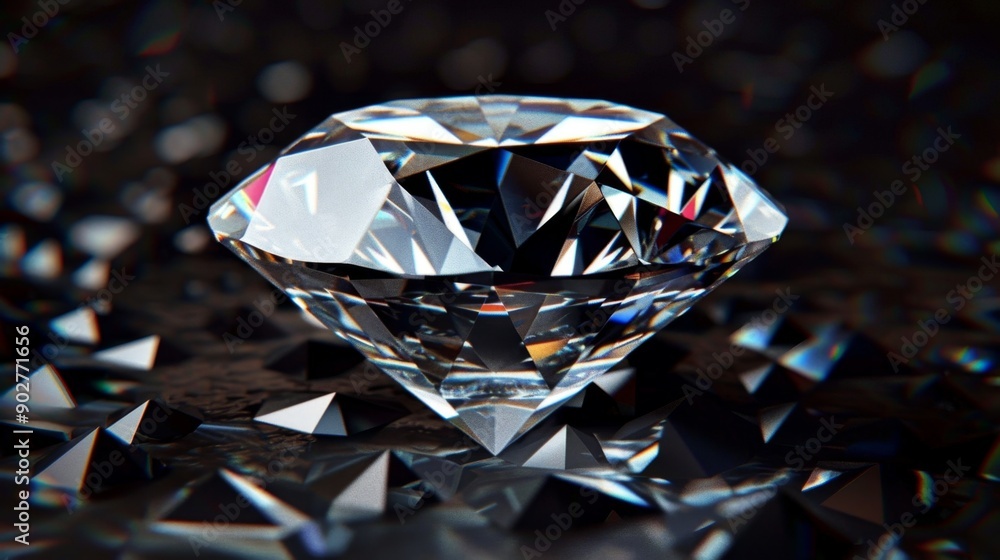 Sparkling Diamond on Black Background. Sparkling Diamond on Black Background.