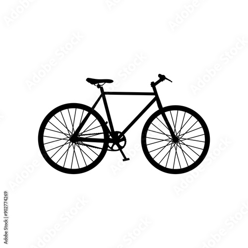 modern fixie bike side view vector illustration silhouette vector bycycle black and white