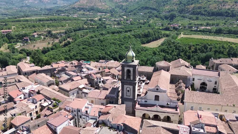 An aerial view of the historic center of Sant'Agata de' Goti and its cathedral from above during summer 3 An aerial view of the historic center of Sant'Agata de' Goti and its cathedral from above during summer 3