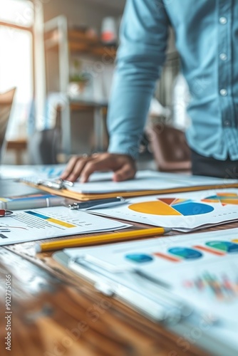 Wallpaper Mural Business Professional Analyzing Financial Data and Charts in Modern Office Setting Torontodigital.ca