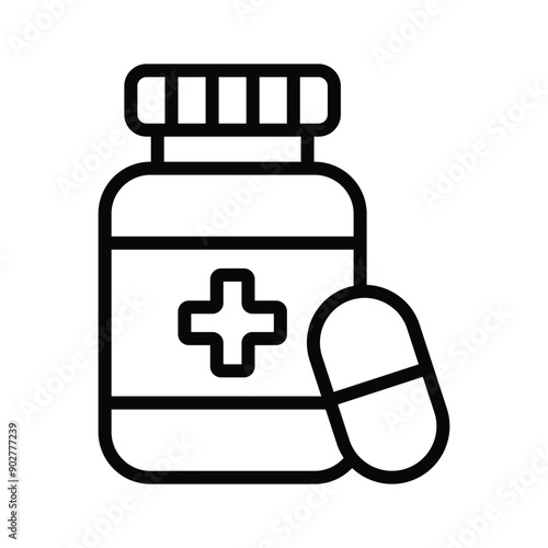 Get your healthcare done with a vector design icon of pills jar