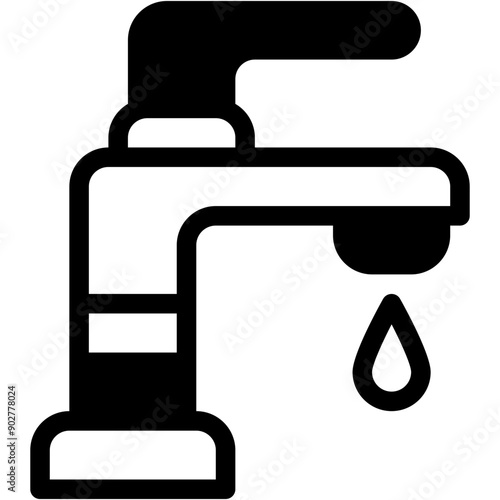 Vector Icon Water Tap, Tap, Water Drop, Water, Furniture And Household