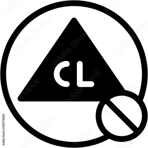 Vector Icon No Bleaching, Bleach, Shapes And Symbols, Detergent, Disinfectant