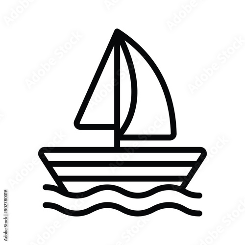 Set sail with our Sailing Boat Vector Icon, easy to use.