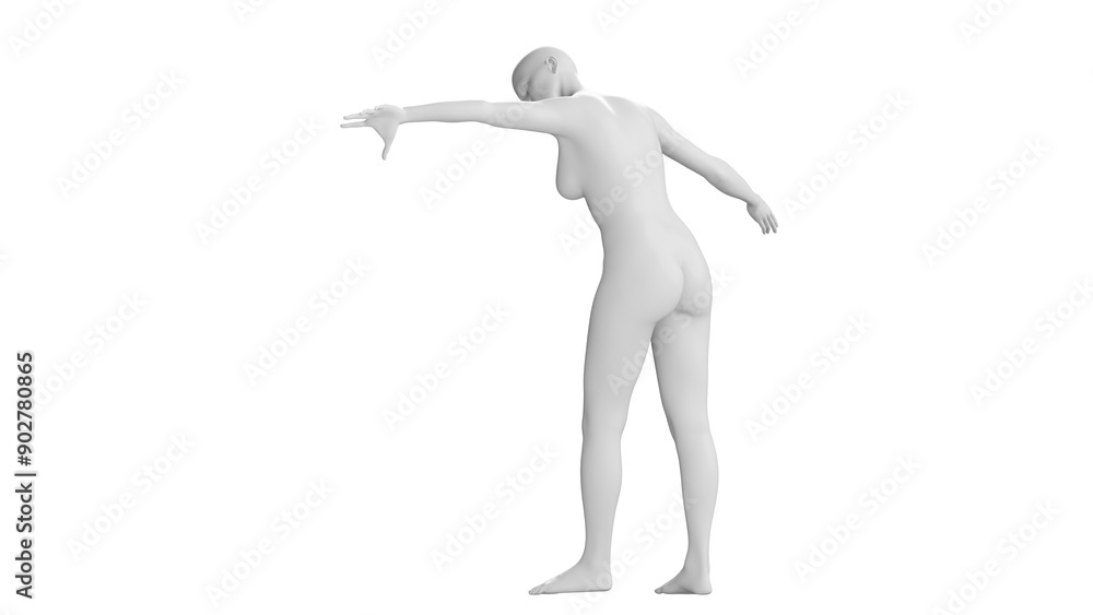 Female Mannequin in Leaning Pose Isolated on Black Background. Side View Female Mannequin in Leaning Pose Isolated on Black Background. Side View