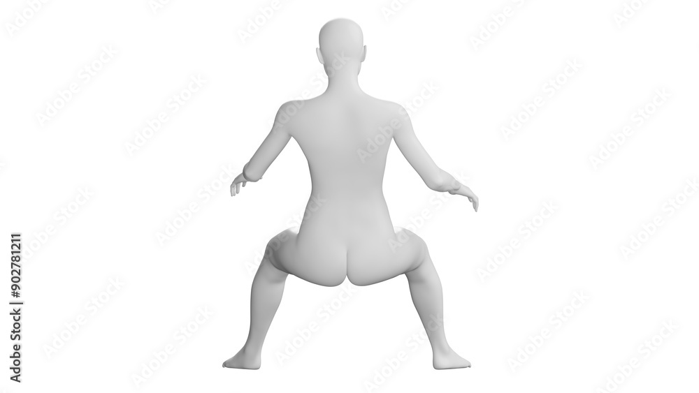 Female Mannequin Sitting on Armchair Position, Isolated on Transparent Background. Back View Female Mannequin Sitting on Armchair Position, Isolated on Transparent Background. Back View