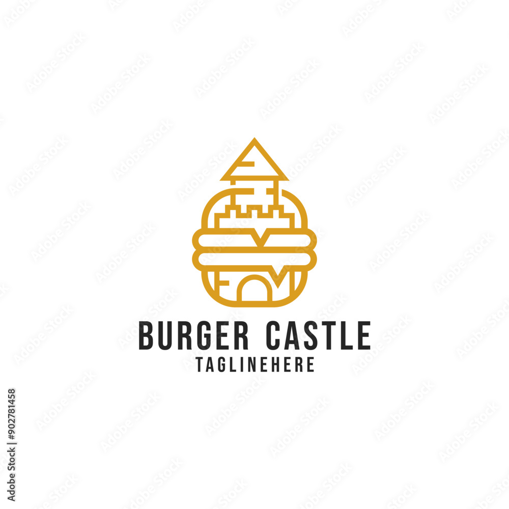 Burger Castle minimalist elegant logo design for a restaurant fast food company Burger Castle minimalist elegant logo design for a restaurant fast food company