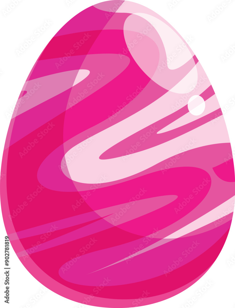 Pink easter egg decorated with wavy stripes is bringing the festive mood Pink easter egg decorated with wavy stripes is bringing the festive mood