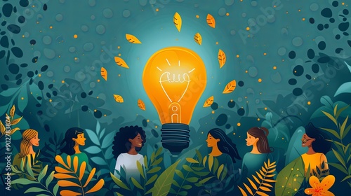 vector, illustration, Collaboration and business team meeting with discussion tiny person concept, transparent background. Company partnership and new idea generation with colleague brainstorm process