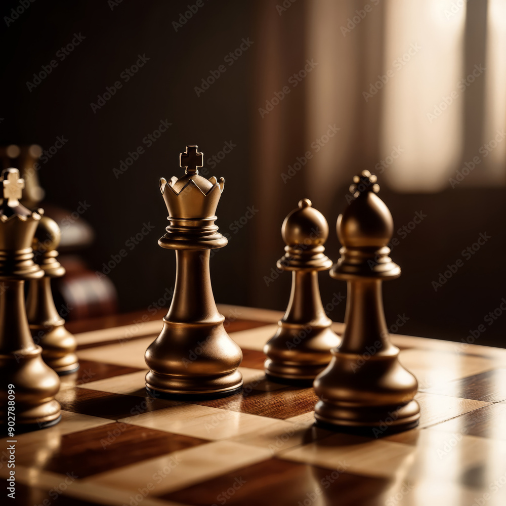 Chess board with pieces in move Chess board with pieces in move