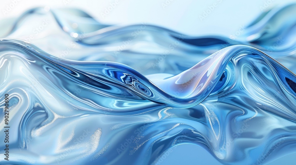 Abstract glass wave with stunning blue highlights, creating a modern and elegant background. Abstract glass wave with stunning blue highlights, creating a modern and elegant background.