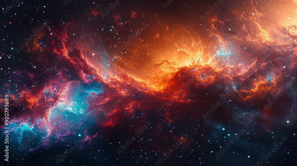 Cosmic Nebula with Stars Illustration Cosmic Nebula with Stars Illustration
