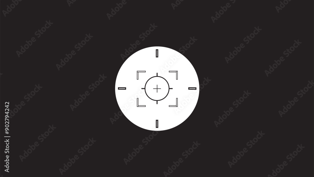Camera square focus target icon simple on black background. Camera square focus target icon simple on black background.