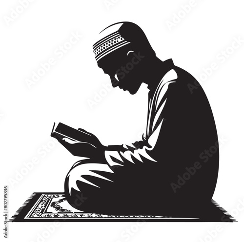 Muslim Praying illustration silhouette praying symbol
