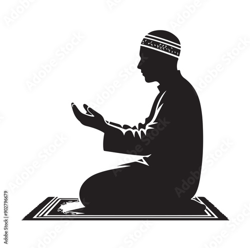Muslim Praying illustration silhouette praying symbol