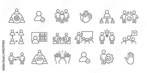 Workshop icon set. Coaching, friendship, teamwork icon. Vector