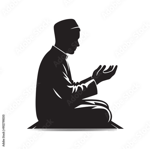 Muslim Praying illustration silhouette praying symbol
