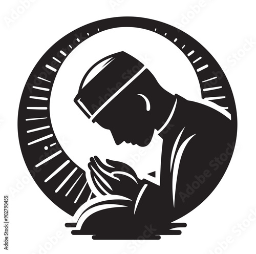 Muslim Praying illustration silhouette praying symbol