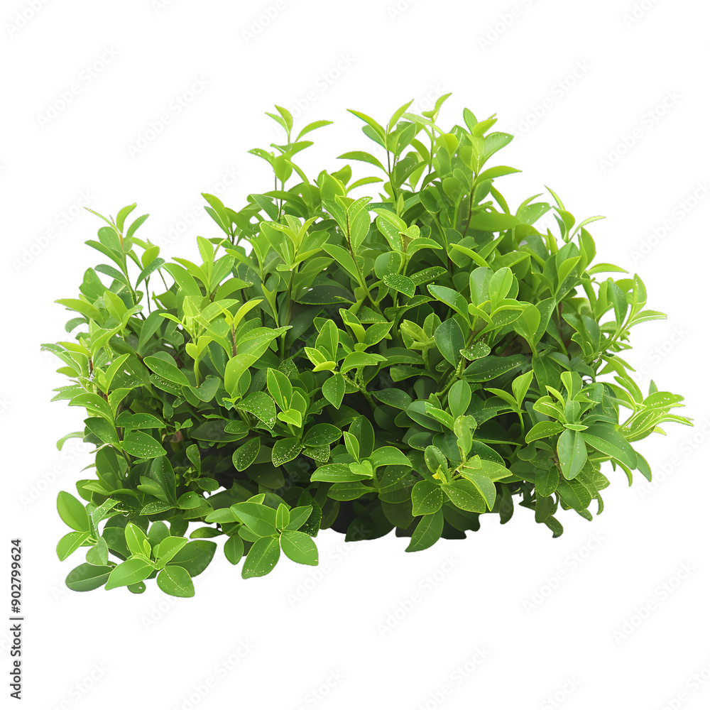 Obraz premium [Transparent Background PNG]Green Bush Isolated on White Background