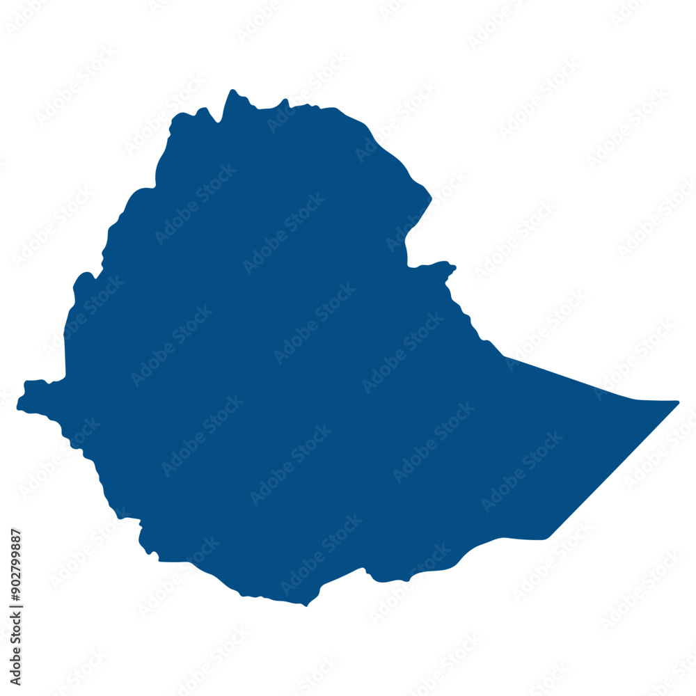 Obraz premium Ethiopia map. Map of Ethiopia in blue color