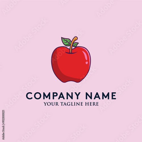 Apple logo fresh fruit vector illustration