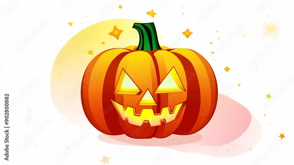 Vibrant halloween pumpkin with sparkling stars Vibrant halloween pumpkin with sparkling stars