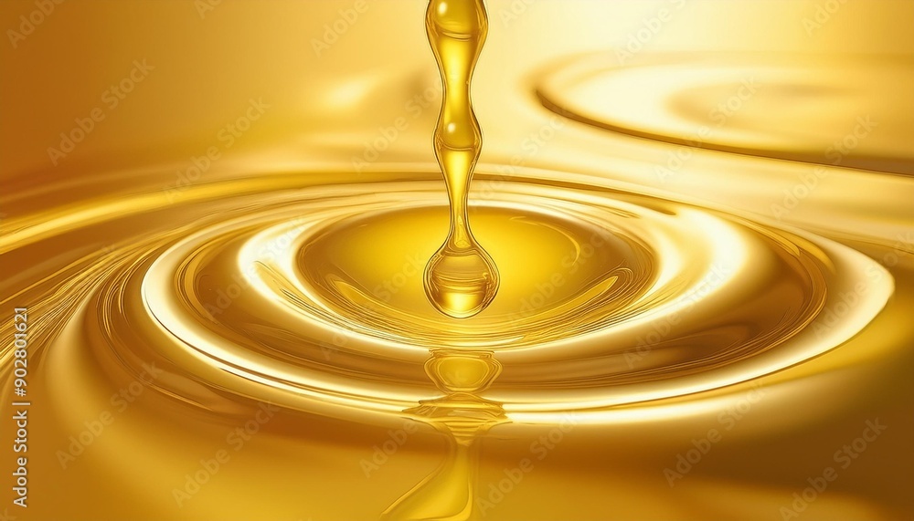 Yellow olive or sunflower oil liquid drop closeup background. Organic cosmetic splashing wave on golden surface texture, orange juice flowing, motor engine fluid smooth ripple Yellow olive or sunflower oil liquid drop closeup background. Organic cosmetic splashing wave on golden surface texture, orange juice flowing, motor engine fluid smooth ripple