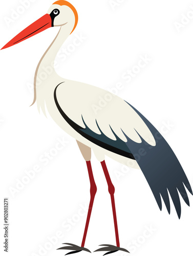  Drawing of a long leg stork