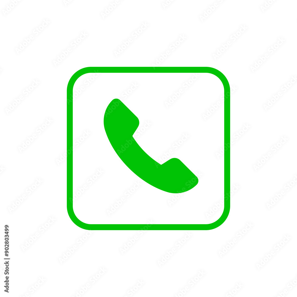 Phone icon outline. Green button with mobile telephone in square outline PNG Phone icon outline. Green button with mobile telephone in square outline PNG