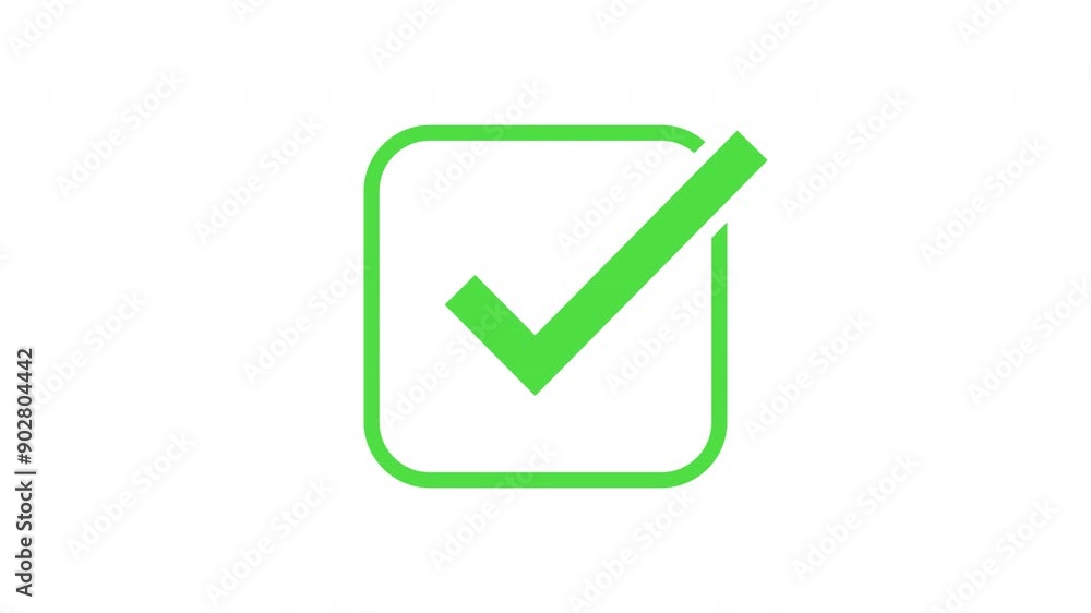 Animated green check mark icon. Isolated on a white background. Animated green check mark icon. Isolated on a white background.