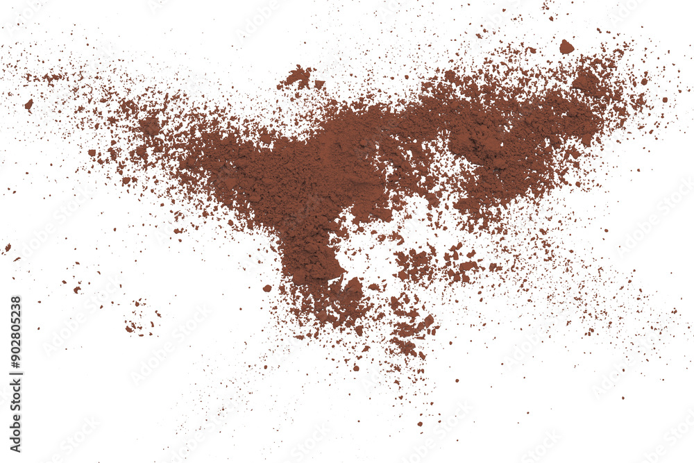Obraz premium Brown powder isolated on transparent background.