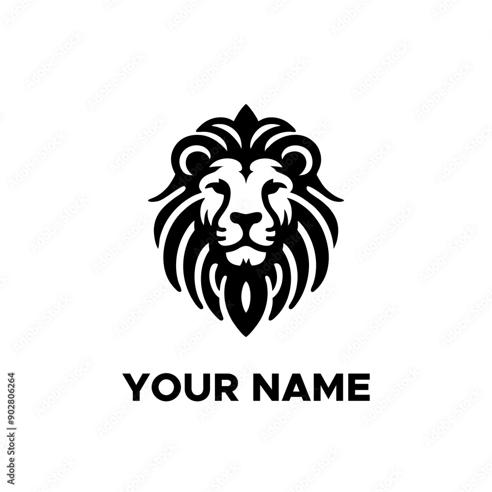 black lion head monoline logo black lion head monoline logo