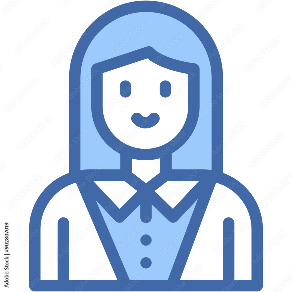 Vector Icon Manager, Professions And Jobs, Project, Woman, Brown Hair Vector Icon Manager, Professions And Jobs, Project, Woman, Brown Hair