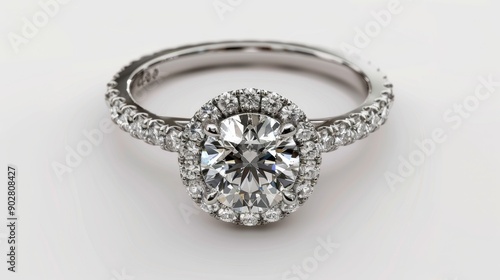 Diamond Engagement Ring With Halo Setting.