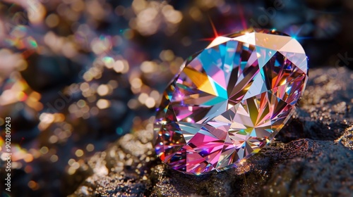 Sparkling Diamond On A Dark Background.