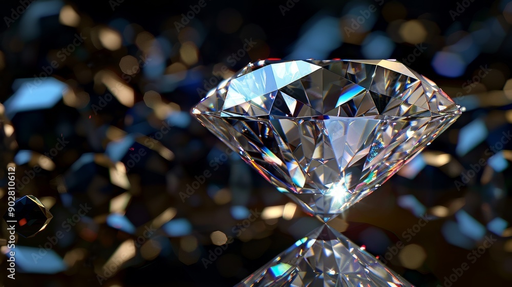 Sparkling Diamond on a Black Background. Sparkling Diamond on a Black Background.
