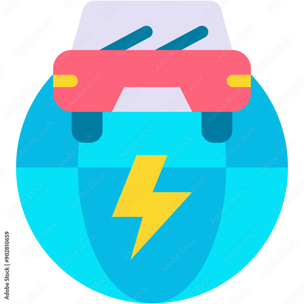 Vector Icon Globe, Ev, Eco Car, Electric Car, Transportation, Global