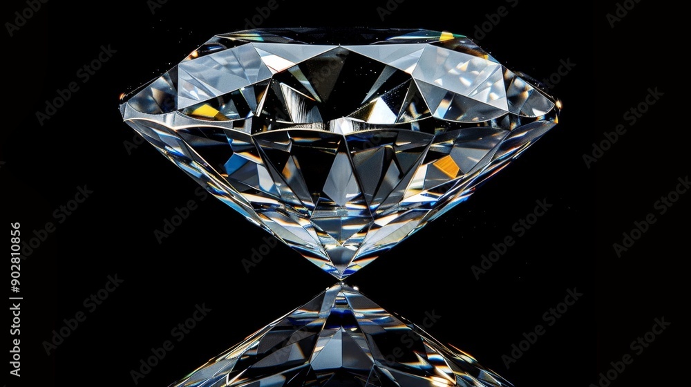 Sparkling Diamond on Black Background. Sparkling Diamond on Black Background.
