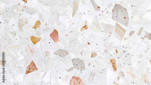 Set of terrazzo style seamless patterns, The texture of the stone light gray, Mediterranean coloured Terrazzo Al Fresco stone chipping wall texture -