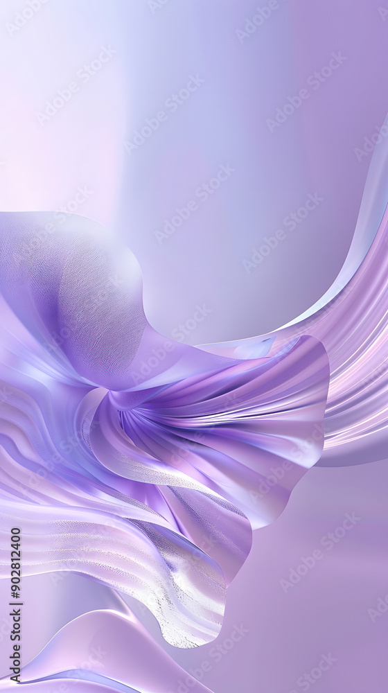3D Abstract Wallpaper with Soft Purple Background