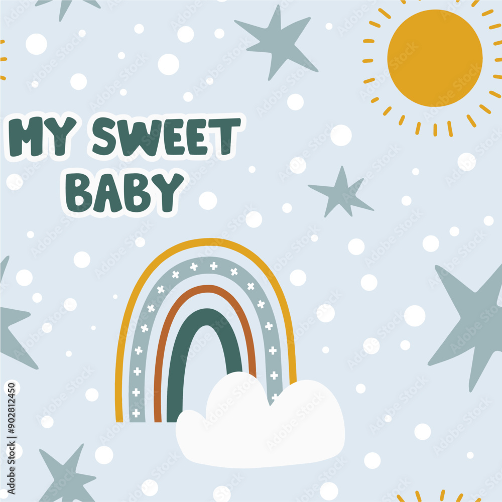 sun and cloud seamless pattern for boy children sun and cloud seamless pattern for boy children