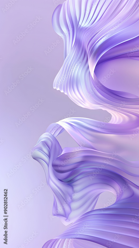 3D Abstract Wallpaper with Soft Purple Background
