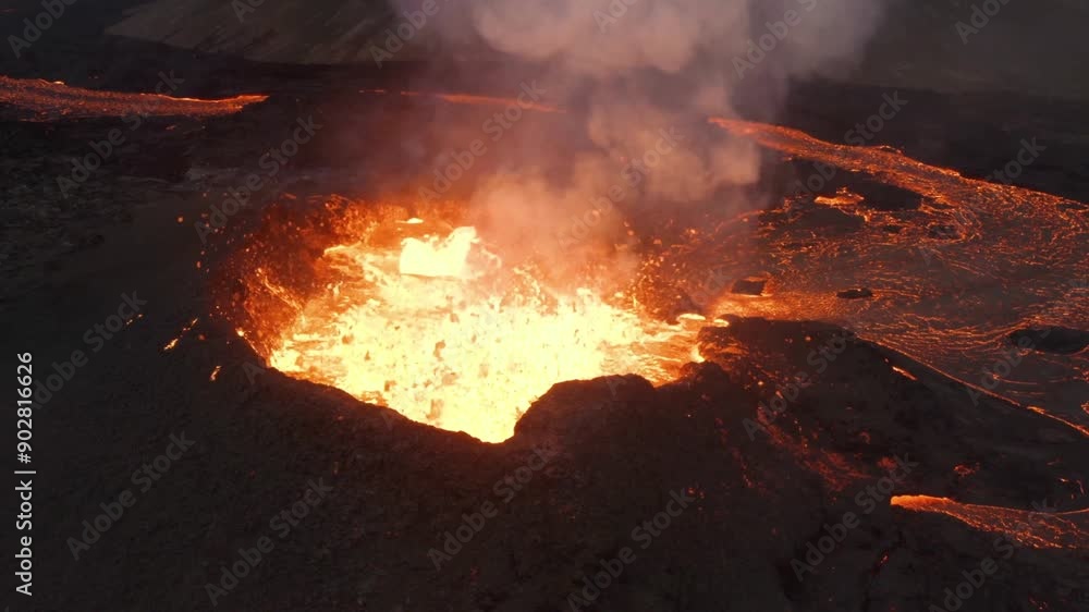 Aerial view of Epic Volcanic Eruption Aerial view of Epic Volcanic Eruption