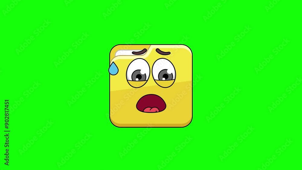 folder emoticon with an expression of sweltering, hot, sweating folder emoticon with an expression of sweltering, hot, sweating