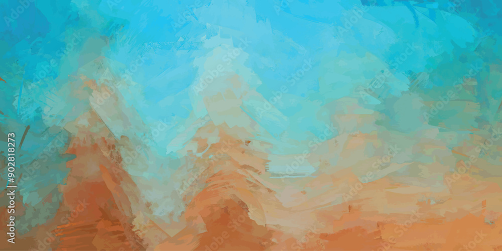 Fototapeta premium vector abstract shades of turquoise with harmonious blend of blue and tan blended shadow brush stroke in serene atmosphere stunning piece 2