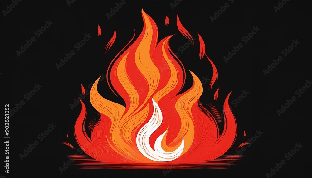 Fire icon flat design side view burning theme animation Complementary Color Scheme Fire icon flat design side view burning theme animation Complementary Color Scheme